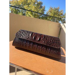 NWT Searle Jalda Chocolate Leather Clutch Handbag One Size